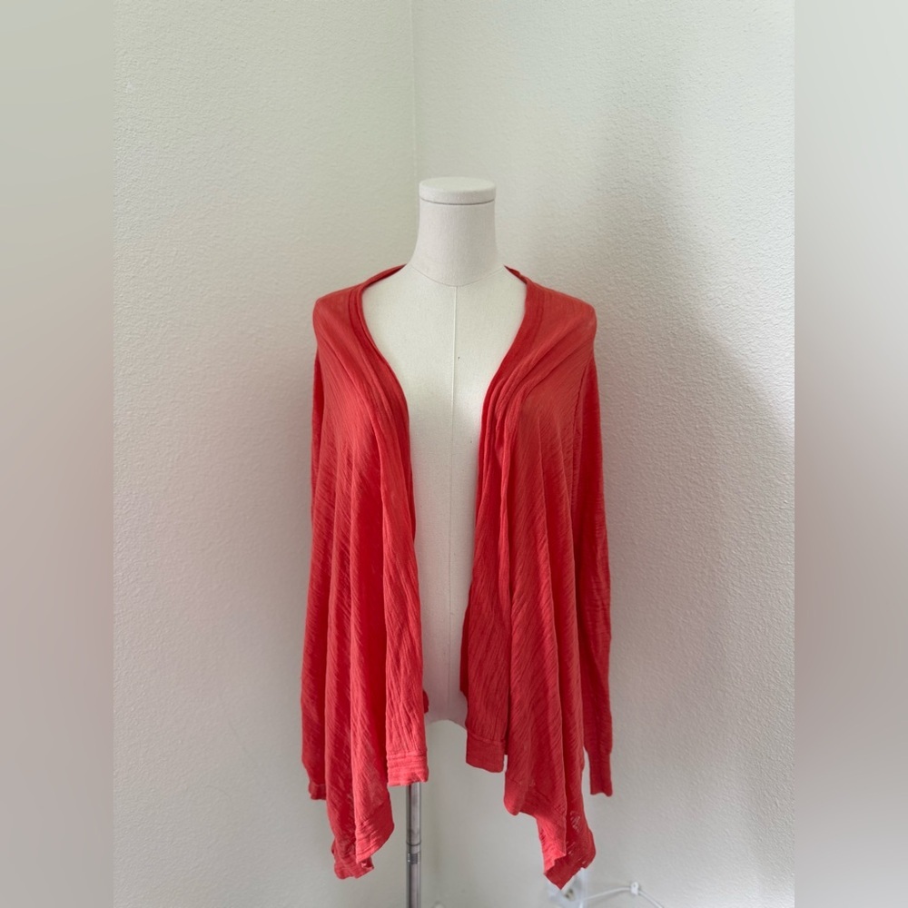 Anthropologie Moth Dark Orange Open Front Light Cardigan Women’s Size Large